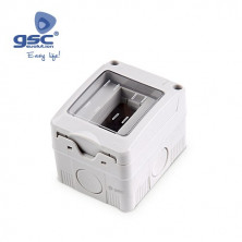 Caja superficie estanco Serie GSC estrecha 1 modulo con tapa IP55 C10/100