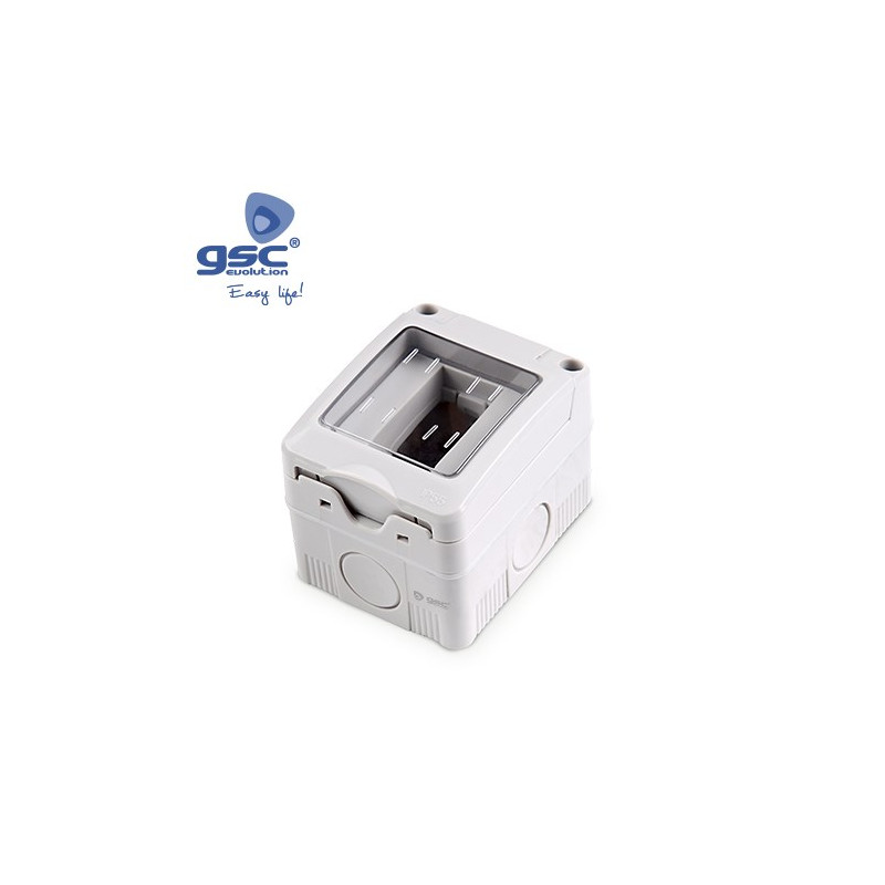 Caja superficie estanco Serie GSC estrecha 1 modulo con tapa IP55 C10/100