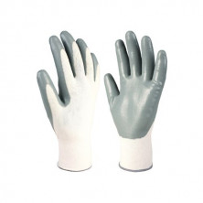 Guantes POLIÉSTER y NITRILO Blanco/Gris Talla 10 HANTUMS C1/20