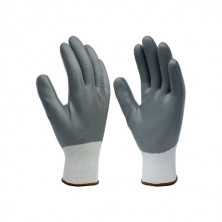 Guantes POLIÉSTER y recubrimiento completo de NITRILO Blanco/Gris Talla 10 HANTUMS C1/20