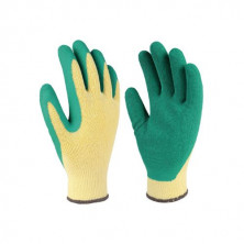 Guantes POLIÉSTER y recubrimiento de LATEX Amarillo/Verde Talla 9 HANTUMS C1/20