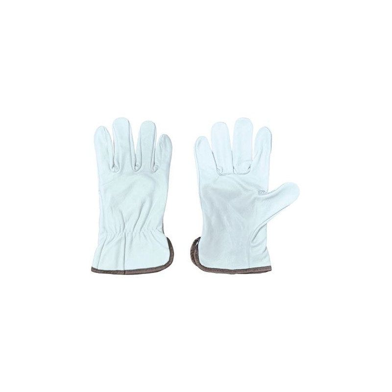 Guantes PIEL Flor vacuno Blanco Talla 8 HANTUMS C10/100