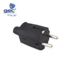 Clavija 16A 220V TT Lateral Goma Negro Bipolar Diámetro 4,8mm Retractilado GSC C25/400