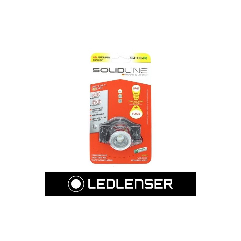 Linterna Frontal SH6R 600Lm RECARGABLE SolidLine LEDLENSER