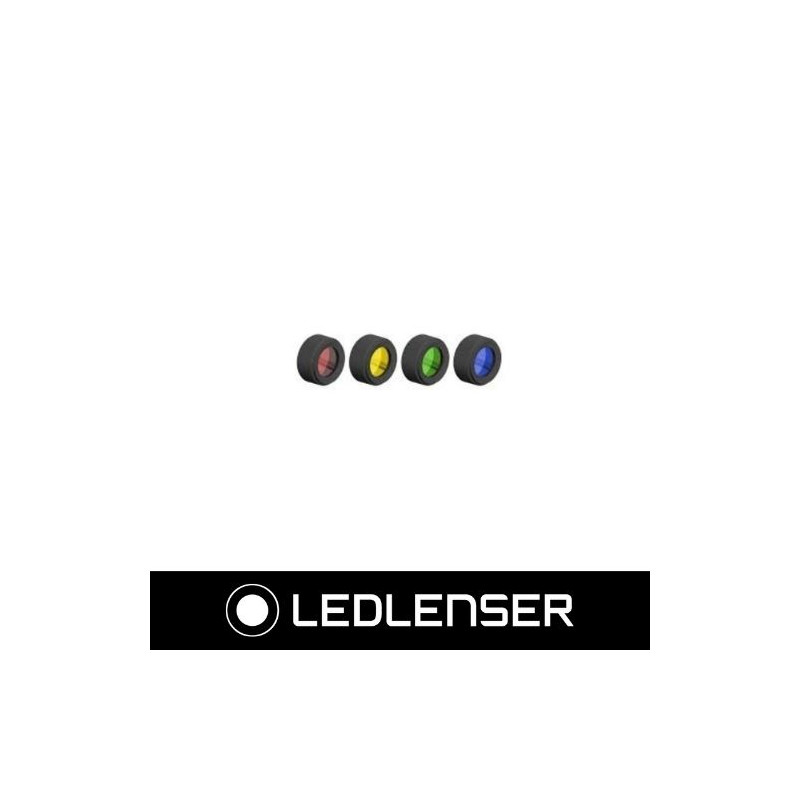Set 4 filtros color para linternas P6R, P7R CORE Y SIGNATURE Rojo, Amarillo, Verde, Azul LEDLENSER