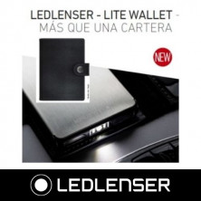 Cartera tarjetero de piel con linterna y protector de tarjetas 150Lm Negra LEDLENSER