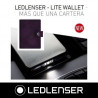 Cartera tarjetero de piel con linterna y protector de tarjetas 150Lm Morado LEDLENSER