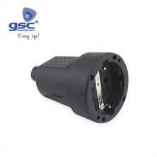 Base móvil 16A 220V TT Lateral Goma Negro Bipolar Diámetro 4,8mm IP44 Retractilado GSC C25/250