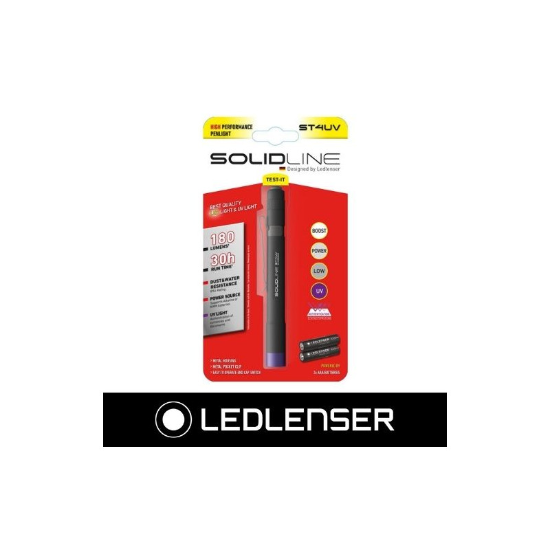 Linterna ST4UV 180Lm ULTRAVIOLETA + luz estándar SolidLine LEDLENSER