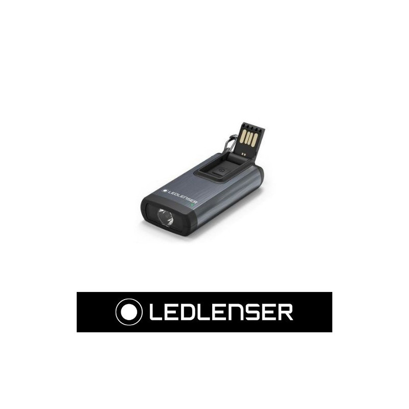 Linterna Llavero K4R Gris RECARGABLE 120Lm Carga con USB incorporado LEDLENSER