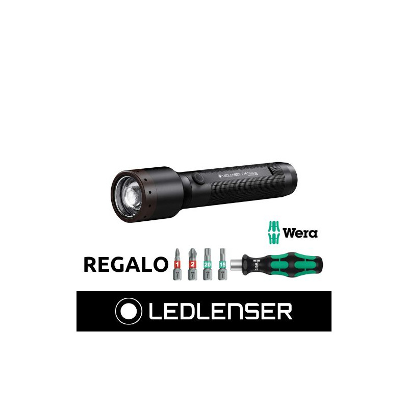Linterna P6R CORE RECARGABLE 1x18650 Li-ion 3,7V 900Lm LEDLENSER+ Regalo Kit destornillador Wera