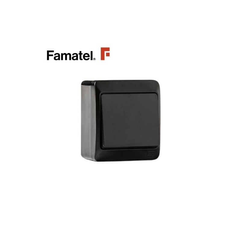 Mecanismo superficie Serie POOL estanco Conmutador 10A-220V IP54 Negro FAMATEL C12