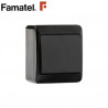 Mecanismo superficie Serie POOL estanco Conmutador 10A-220V IP54 Negro FAMATEL C12