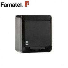 Mecanismo superficie Serie POOL estanco Base estanco IP54 Negro FAMATEL C12