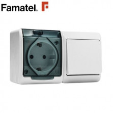 Mecanismo superficie Serie POOL estanco Conmutador + Base IP54 FAMATEL / 12