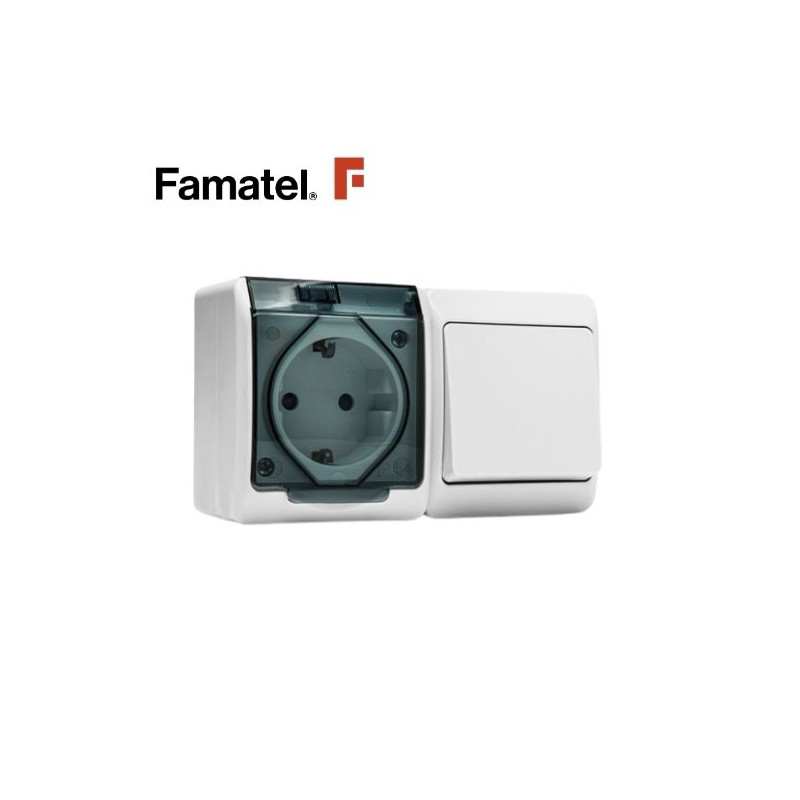 Mecanismo superficie Serie POOL estanco Conmutador + Base IP54 FAMATEL / 12