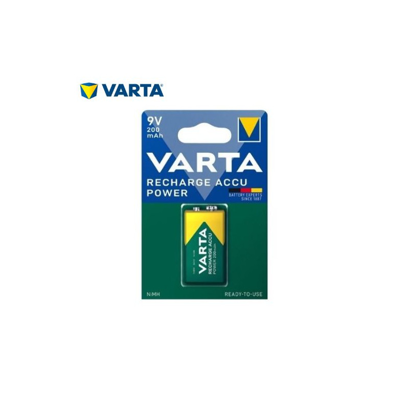 Pila Recargable 9V 1,2v 200 mAh Blister 1 pila VARTA