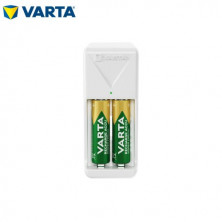 Cargador Mini Charger RECARGABLE LED AA/AAA Incluye 2 baterías AA VARTA