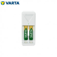 Cargador Mini Charger RECARGABLE LED AA/AAA Incluye 2 baterías AAA VARTA