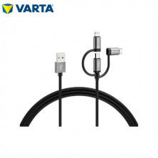 Cable USB Tipo A a 3 en 1 Lighting / Micro USB / Tipo C - 2m VARTA