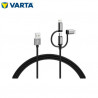 Cable USB Tipo A a 3 en 1 Lighting / Micro USB / Tipo C - 2m VARTA