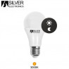 Bombilla Estándar LED E27 SENSOR Crepuscular 10w 3000K 810Lm 220V PREMIUM SILVER C1