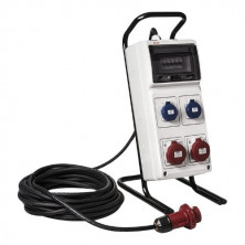 Caja estanca Industrial 2 T Schuko + 2 T CETAC 3P+T 16A Cable 15m FAMATEL