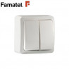 Mecanismo superficie Serie 7000 Interruptor Doble 10A-220V Blanco FAMATEL