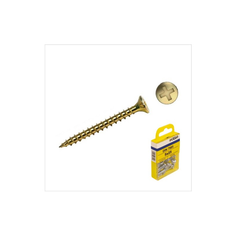 Tornillo VELOX rosca completa cabeza avellanada PZ 4,5x45mm bicromatado Blister 15 uds. CELO