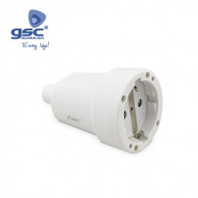 Base móvil 16A 220V TT Lateral Blanco Bipolar Diámetro 4,8mm IP44 Retractilado GSC C1/1