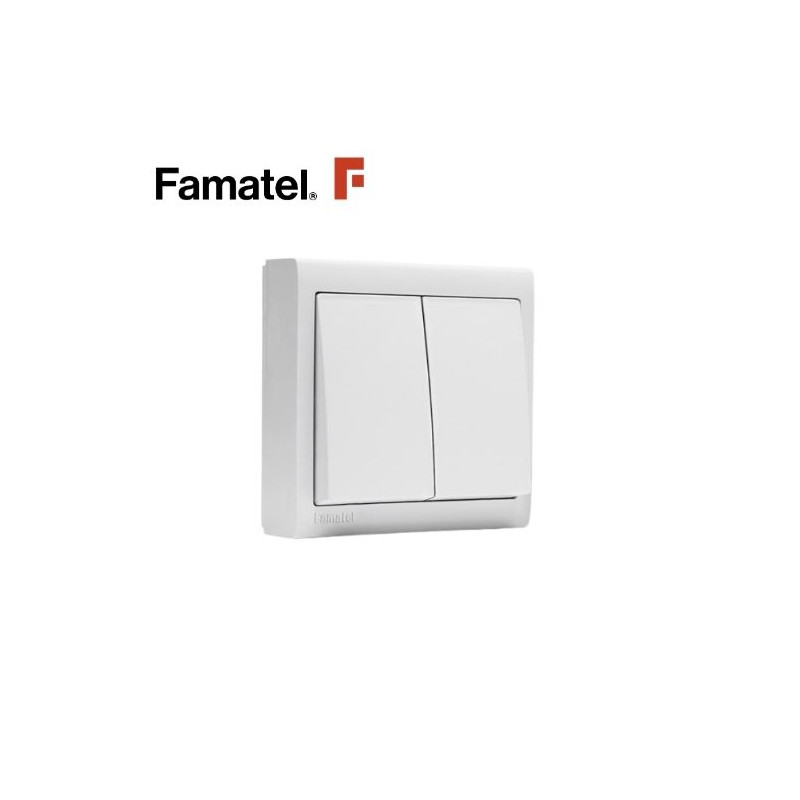 Mecanismo superficie Serie 8000 Conmutador doble 10A-220V FAMATEL