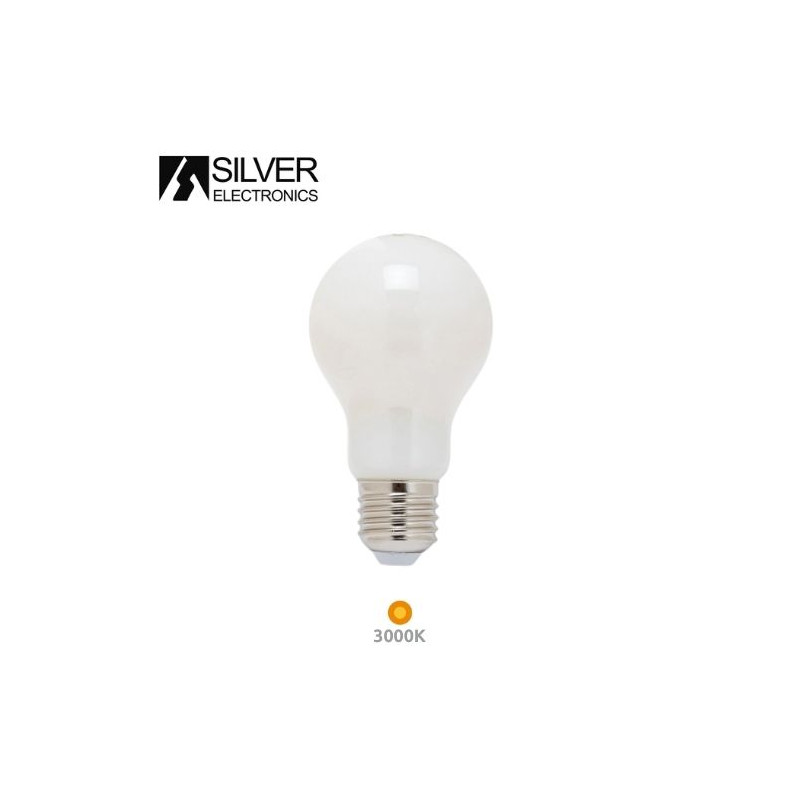 Bombilla Estándar LED E27 5w 3000K 1055Lm (Energy CLASE A) 220V SILVER C10