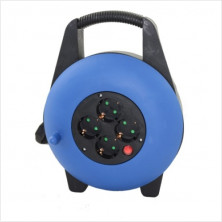 Enrollacable 10m 3x1,5mm 4 tomas Schuko IP20 220V SILVER C1