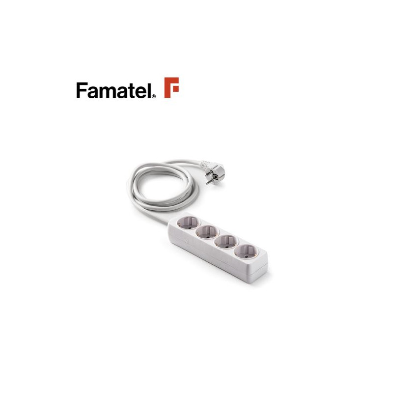 Base 4 Tomas TT 3x1,5mm 1,5 metros de cable Ecosockets (A) FAMATEL C10