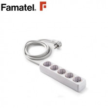 Base 5 Tomas TT 3x1,5mm 1,5 metros de cable Ecosockets (A) FAMATEL C10