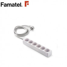 Base 6 Tomas TT 3x1,5mm 1,5 metros de cable Ecosockets (A) FAMATEL C10