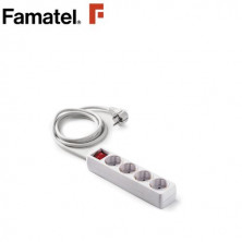 Base 4 Tomas TT 3x1,5mm 3 metros de cable con interruptor ecosocket (B) FAMATEL C10