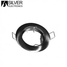 Aro redondo fijo Níquel Satinado GU10 Incluido Diámetro 78mm Diámetro empotramiento 55mm SILVER C1