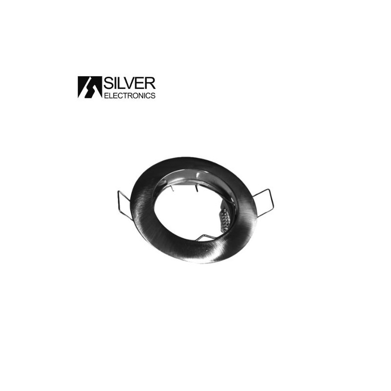 Aro redondo fijo Níquel Satinado GU10 Incluido Diámetro 78mm Diámetro empotramiento 55mm SILVER C1