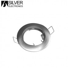 Aro redondo fijo Niquel Mate GU10 Incluido Diámetro 78mm Diámetro empotramiento 55mm SILVER C1