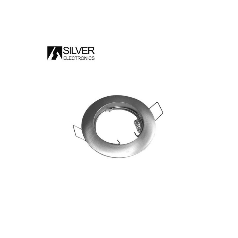 Aro redondo fijo Niquel Mate GU10 Incluido Diámetro 78mm Diámetro empotramiento 55mm SILVER C1