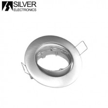 Aro redondo basculante Níquel Satín GU10 Incluido Diámetro 83mm Diámetro empotramiento 75mm SILVER C