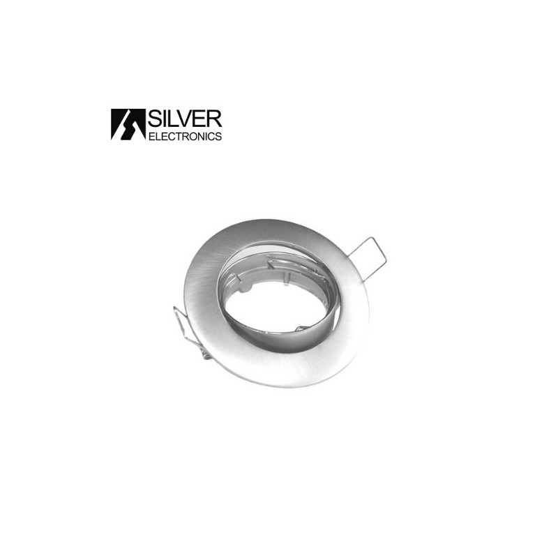 Aro redondo basculante Níquel Satín GU10 Incluido Diámetro 83mm Diámetro empotramiento 75mm SILVER C