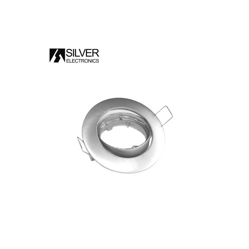 Aro redondo basculante Níquel Mate GU10 Incluido Diámetro 83mm Diámetro empotramiento 75mm SILVER C1