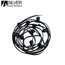 Guirnalda decorativa 10m con 20 portaE27 Bombillas NO Incluidas IP64 SILVER C1