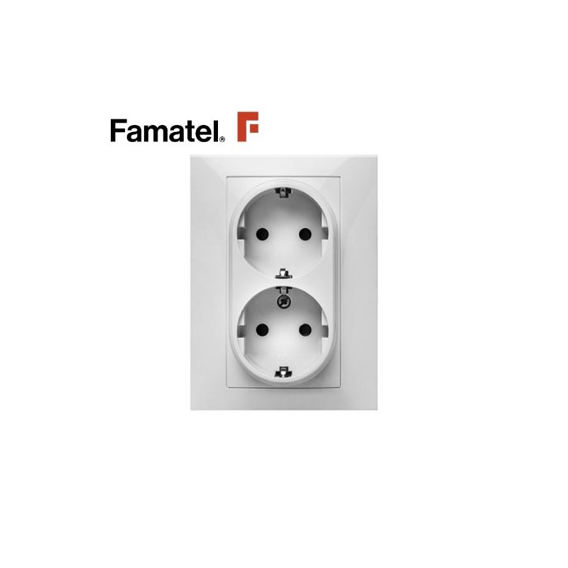 Mecanismo empotrar Serie HABITAT15 Base doble 16V-220V Blanco FAMATEL / 10