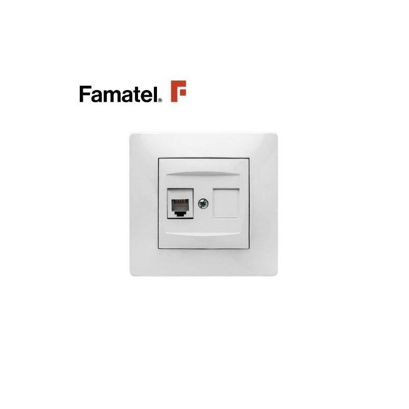 Mecanismo empotrar Serie HABITAT15 Base de telefono RJ11 Blanco FAMATEL / 6