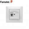 Mecanismo empotrar Serie HABITAT15 Base de telefono RJ11 Blanco FAMATEL / 6