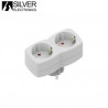 Adaptador Doble Vertical Blanco TT 16A-220V SILVER C1/10
