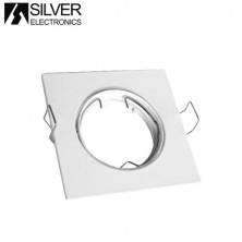 Aro cuadrado basculante Blanco GU10 Incluido 83 x 83mm Diámetro empotramiento 75mm SILVER C1